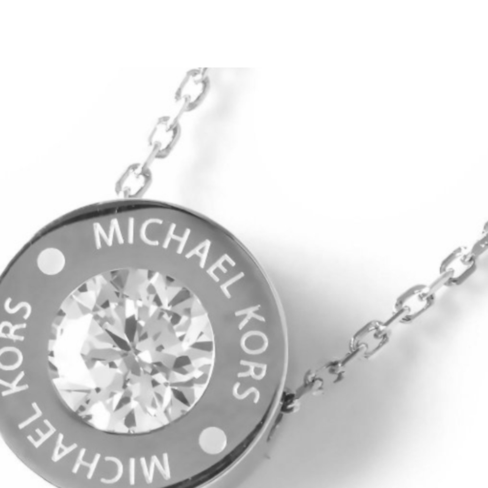 MICHAEL KORS SINGLE RHINESTONE NECKLACE SET IJ SILVER
